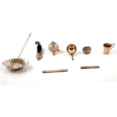 Lot 262 - Continental silver ladle, etc.