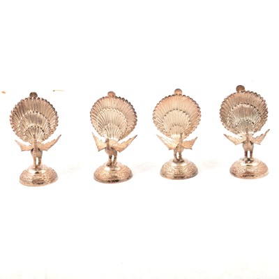 Lot 256 - Set of four Continental white metal menu holders