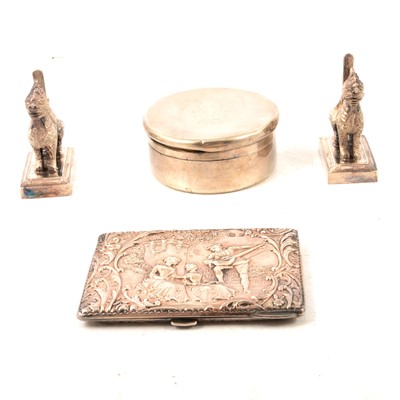 Lot 253 - Silver box, etc.