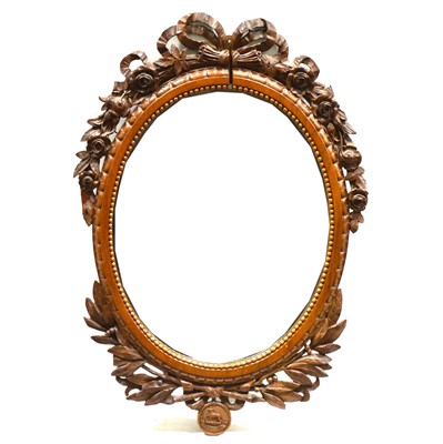 Lot 410 - Walnut framed hall mirror