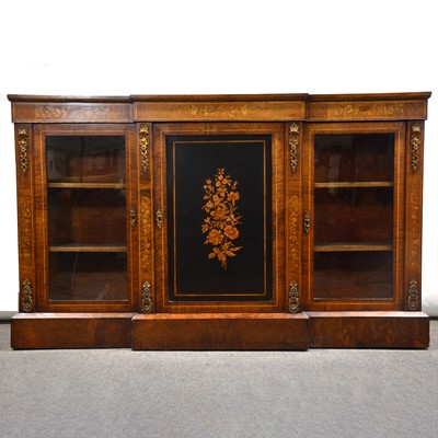 Lot 387 - Victorian walnut and marquetry credenza