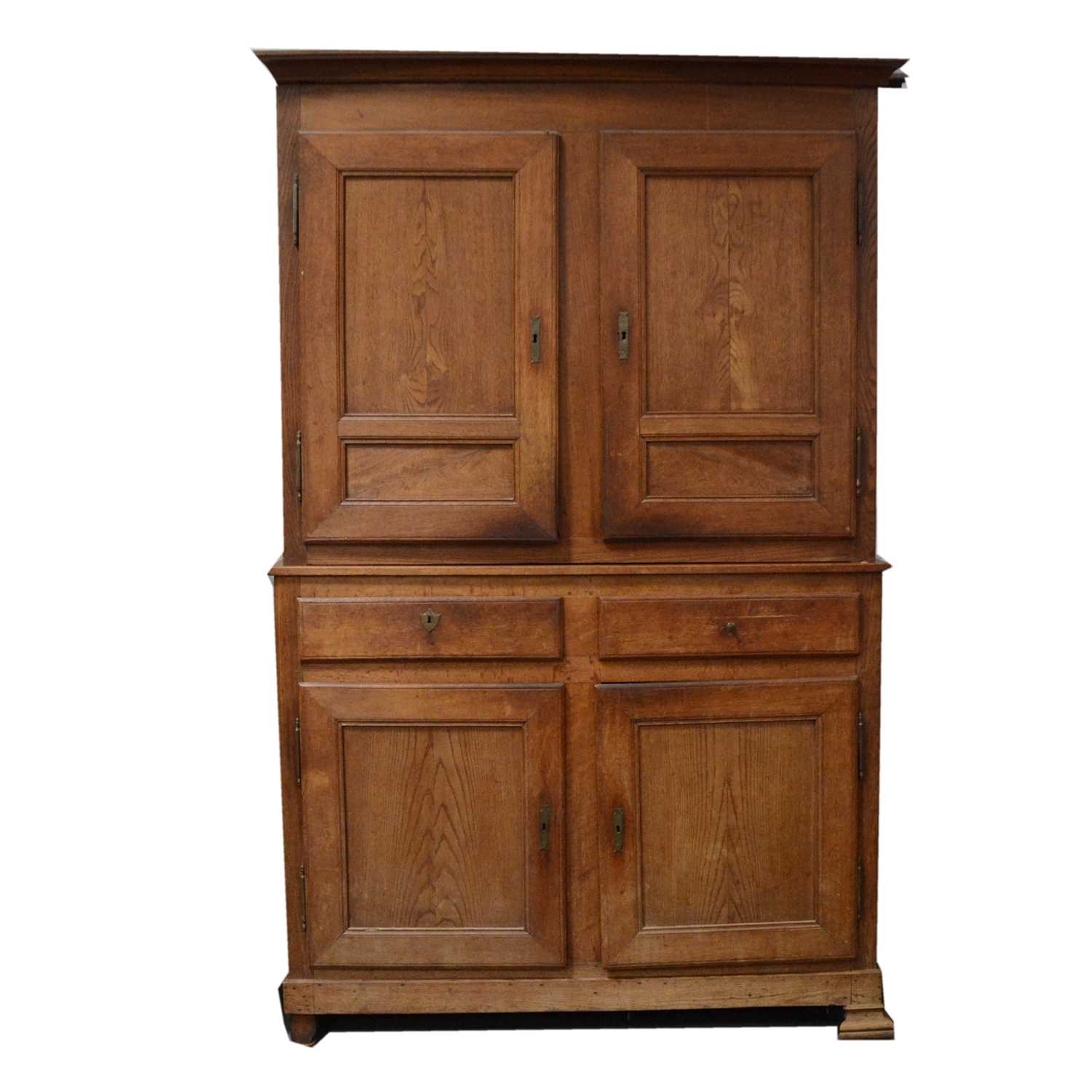 Lot 401 Joined oak pantry cupboard, 19th Century,