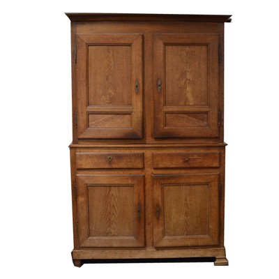 Lot 401 - Joined oak pantry cupboard, 19th Century