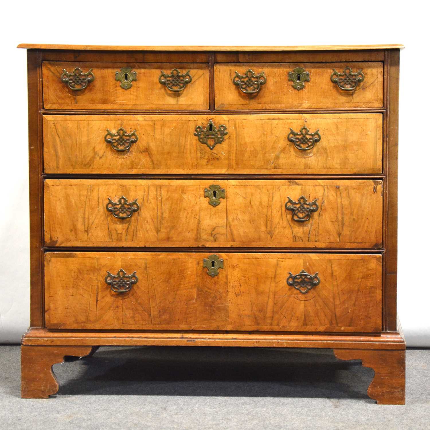 Lot 639 Walnut chest of drawers,
