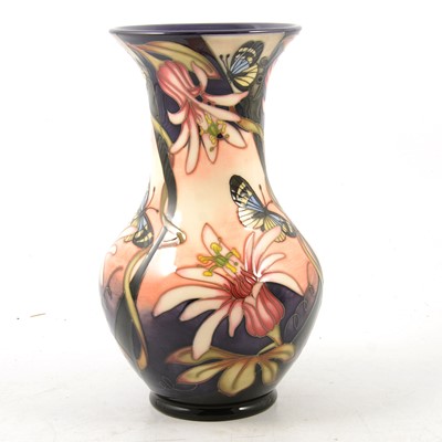 Lot 9 - Moorcroft Pottery, a 'Long Wing' design vase by Sian Leeper, 2007