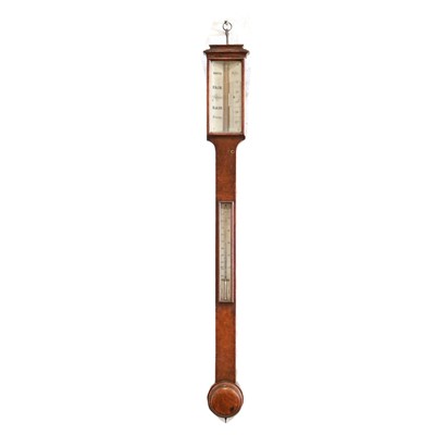 Lot 367 - Victorian pollard oak stick barometer