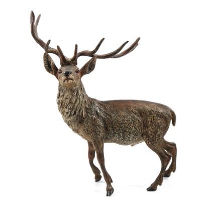 Lot 94 - Austrian cold painted bronze model of a stag