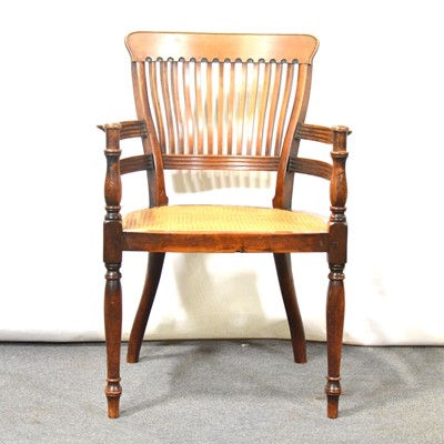 Lot 333 - Late Victorian walnut elbow chair