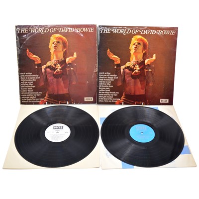 Lot 107 - David Bowie LP vinyl records, six including four pressings of The World of David Bowie