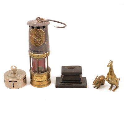 Lot 171 - Brass model of a kangaroo, etc.