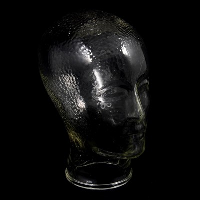 Lot 187 - Clear glass model of a head