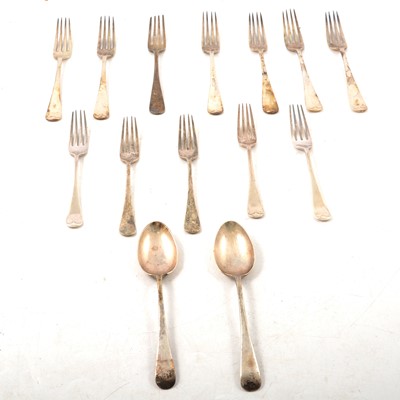 Lot 272 - Silver cutlery, Old English pattern, George Henry Hulley, Sheffield 1937