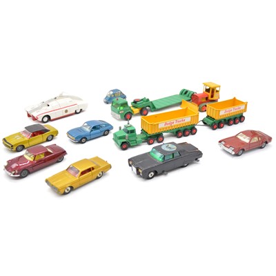 Lot 13 - Die-cast models, ten loose examples including Corgi Toys The Green Hornet Black Beauty car etc