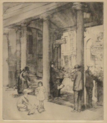 Lot 359 - Three etchings of Bristol and Bath landmarks, and a Landseer print