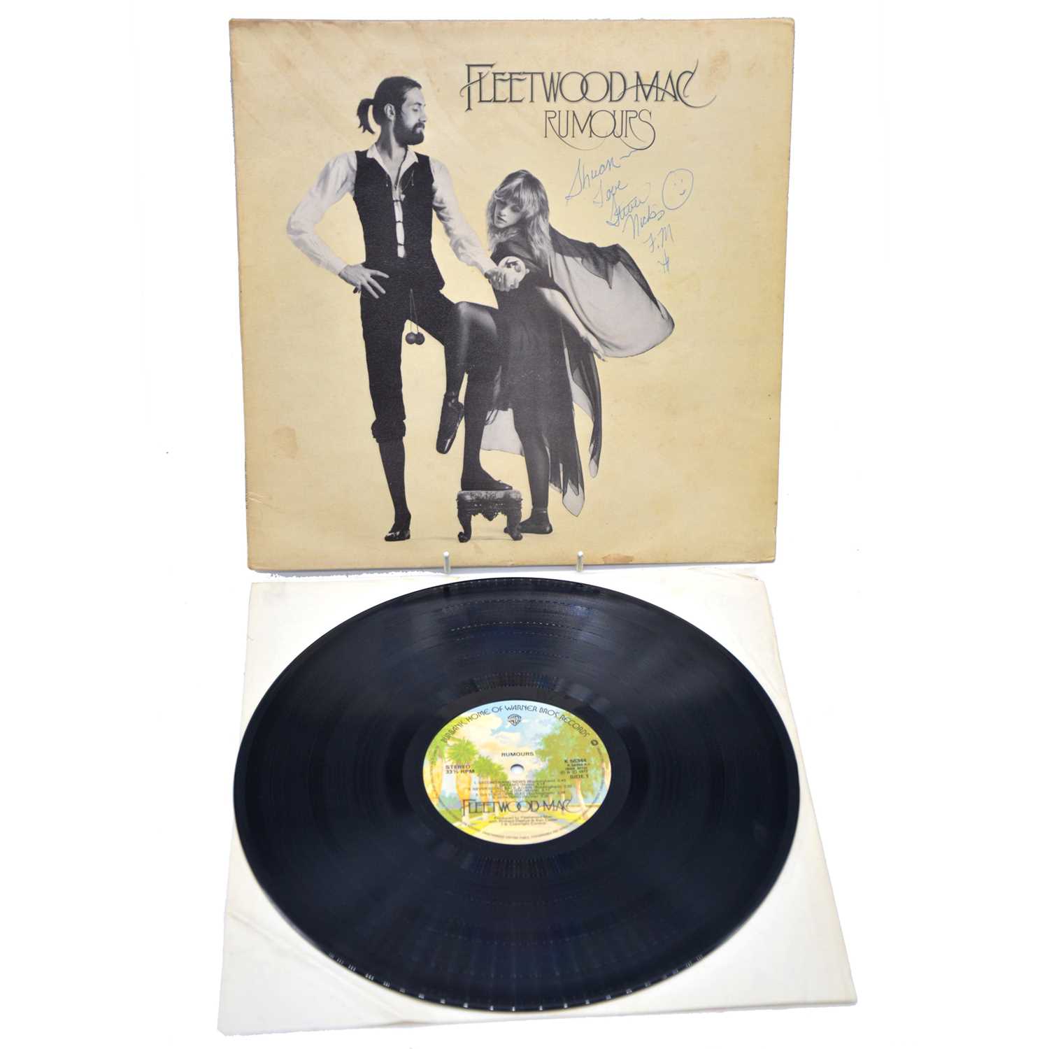 Lot 10 - Fleetwood Mac LP vinyl record, Rumours, cover signed by Stevie Nicks.