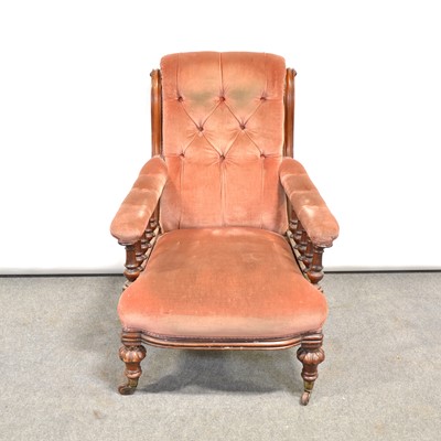 Lot 455 - Victorian mahogany easy chair