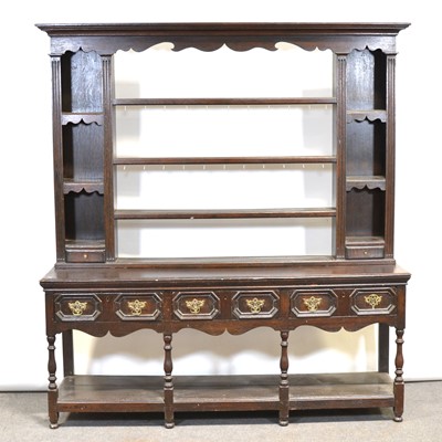 Lot 459 - George III style oak dresser