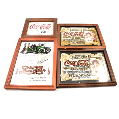 Lot 299 - Quantity of modern advertising mirrors - mostly Coca Cola