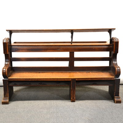 Lot 447 - Victorian oak choir stall/ pew