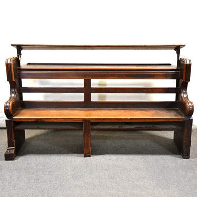 Lot 446 - Victorian oak choir stall/ pew