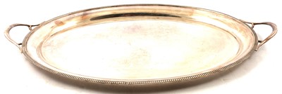 Lot 294 - Large silver twin-handled oval tray, Chatterley & Sons,  Birmingham 1971