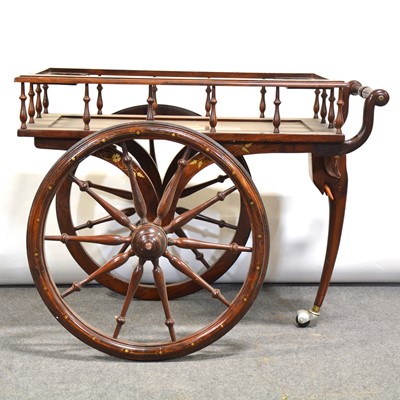 Lot 464 - Reproduction brass inlaid cocktail trolley