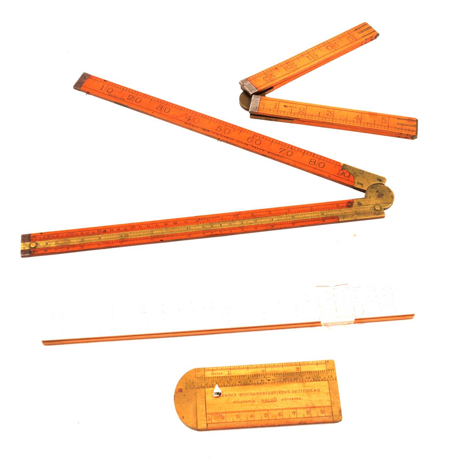 Lot 159 Quantity of slide rules, folding rule, etc.