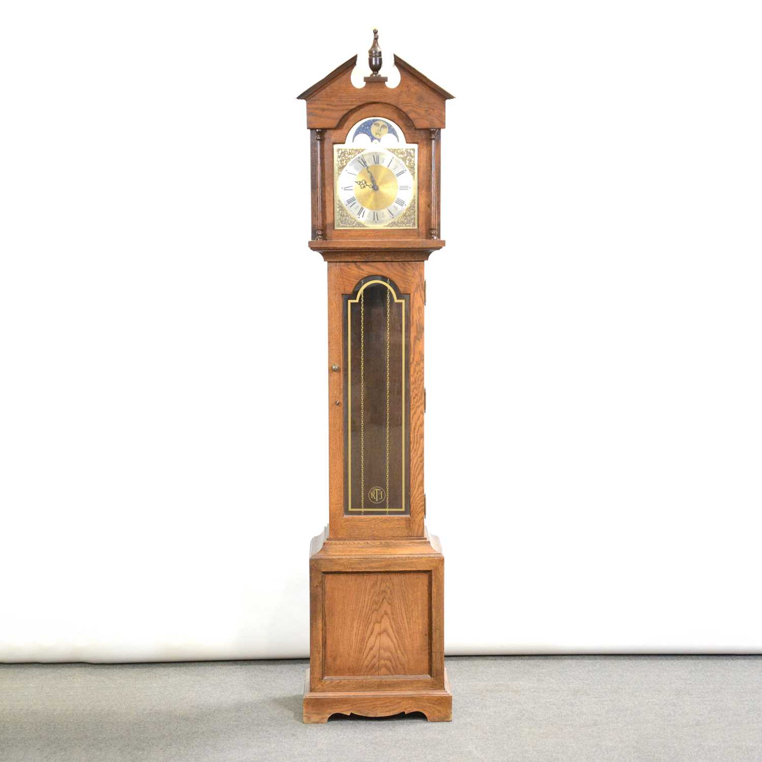 Lot 417 - Modern oak longcase clock