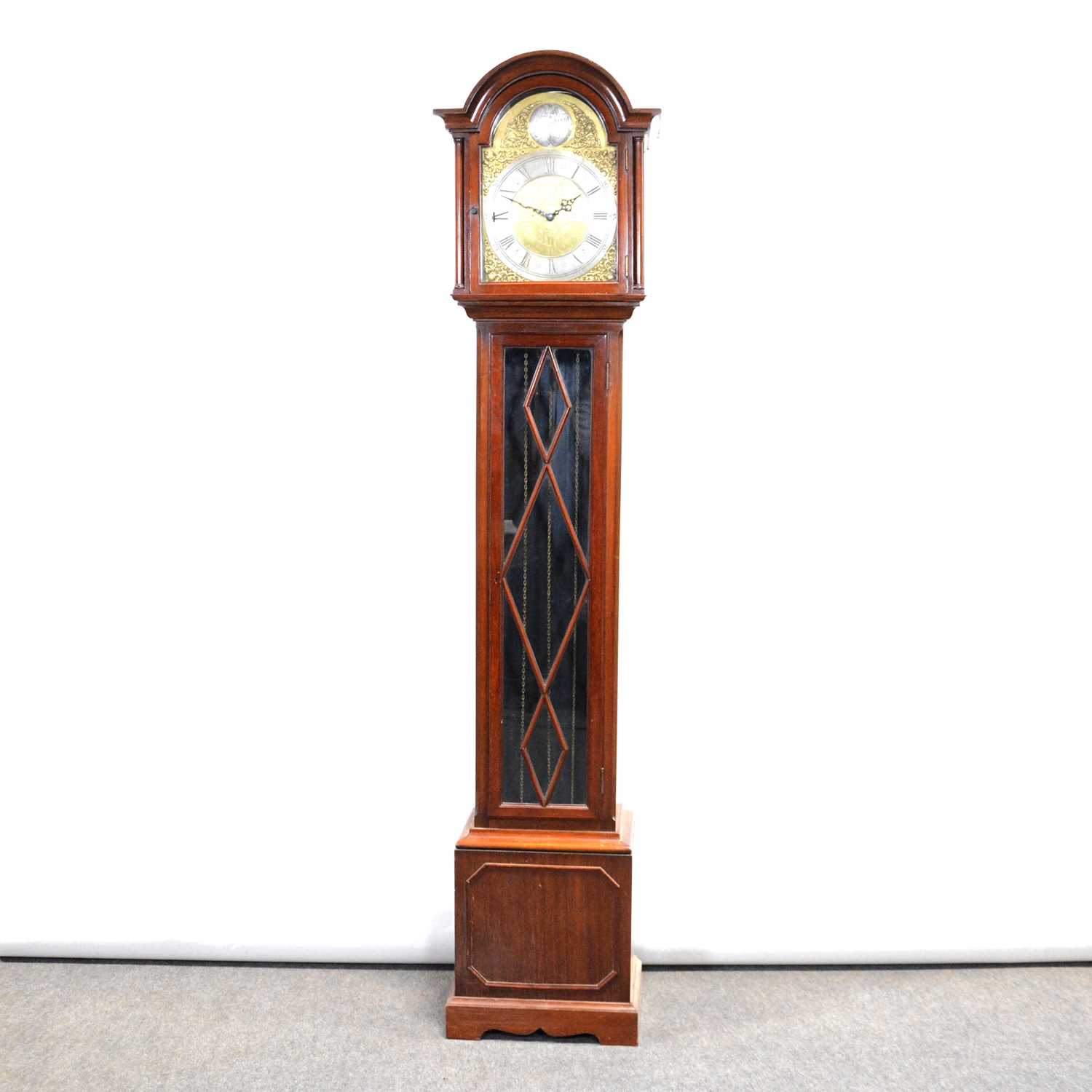 Lot 414 - Modern mahogany longcase clock