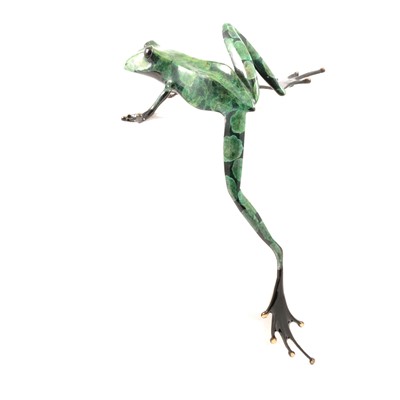 Lot 47A - Tim Cotterill / "Frogman", Leg Over, a limited edition bronze sculpture of a climbing frog