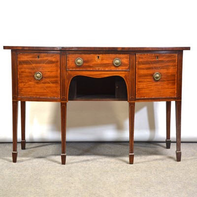 Lot 474 - Small Victorian mahogany bowfront sideboard