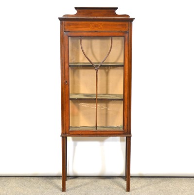 Lot 310 - Edwardian mahogany and boxwood inlaid china cabinet