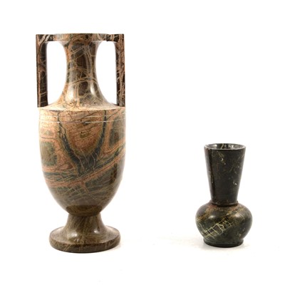 Lot 86 - Two marbled hardstone vases