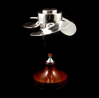 Lot 124 - A silver-plated propellor mounted as a presentation trophy