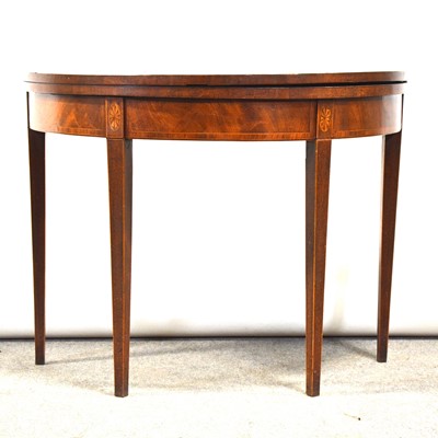 Lot 315 - George III mahogany demi lune card table