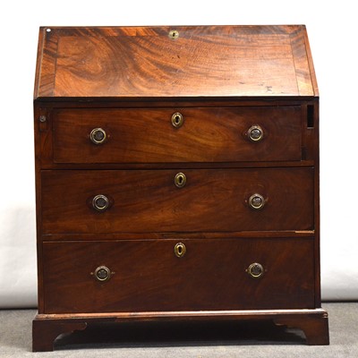 Lot 366 - George III mahogany bureau