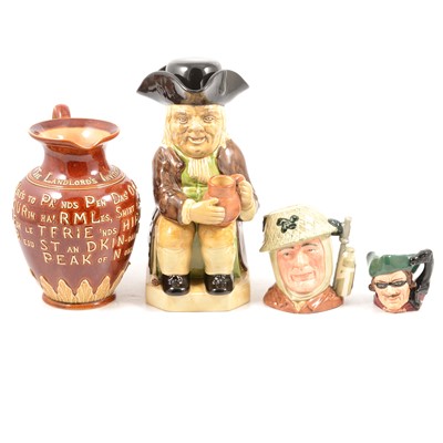 Lot 98A - Assorted Royal Doulton character jugs, Doulton Lambeth stoneware, etc