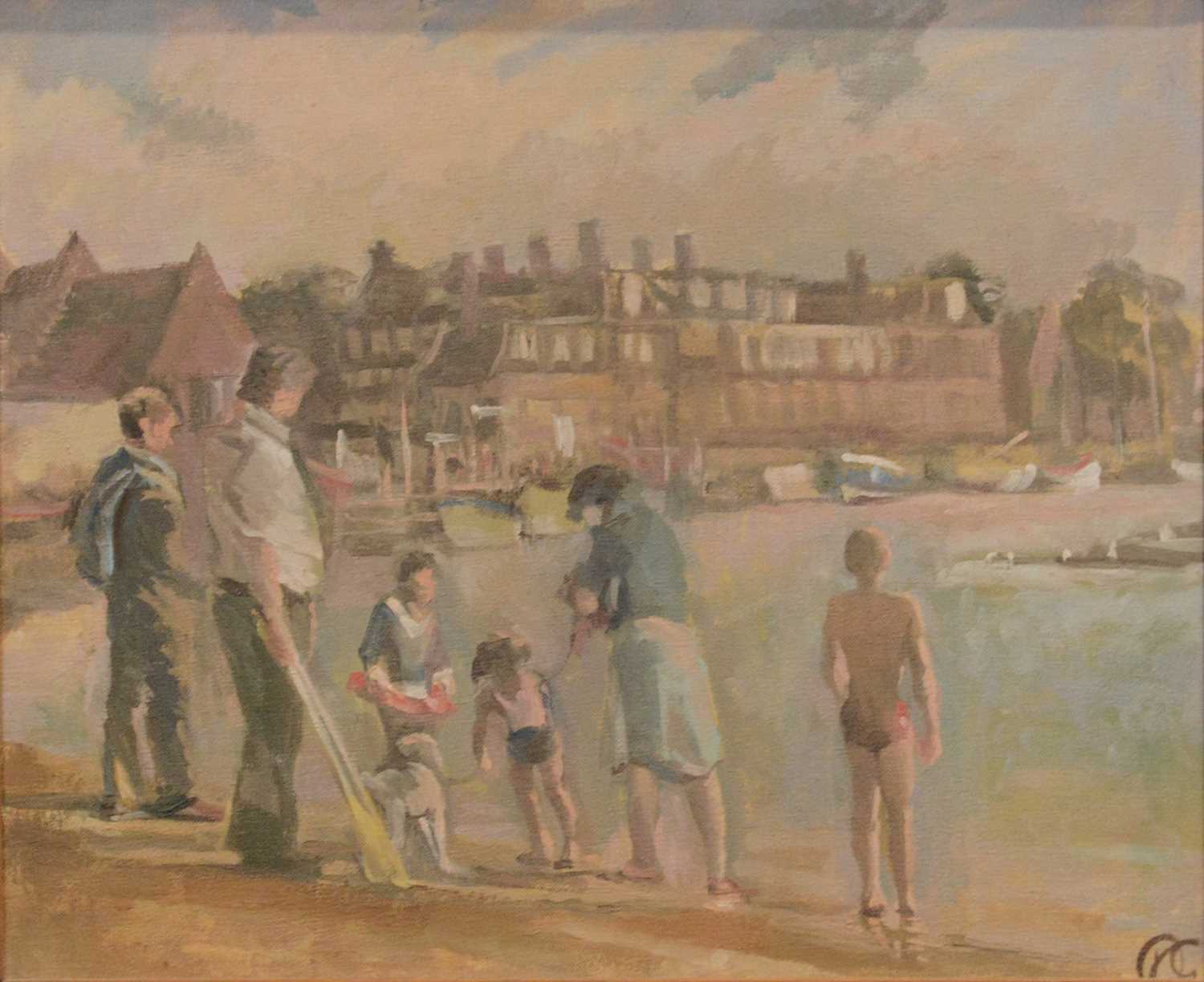 Lot 349 - David Giffard, Figures on Blakeney Quay