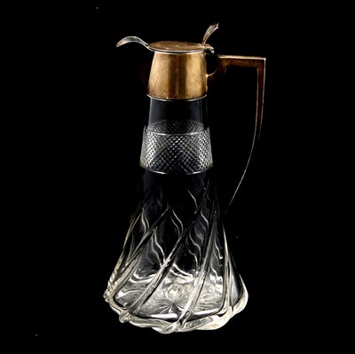 Lot 294 - A silver mounted glass claret jug, Birmingham 1905.