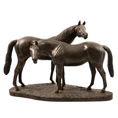 Lot 99 - Alex Ray for Heredities, 'Morning Watch' a bronzed effect horse group