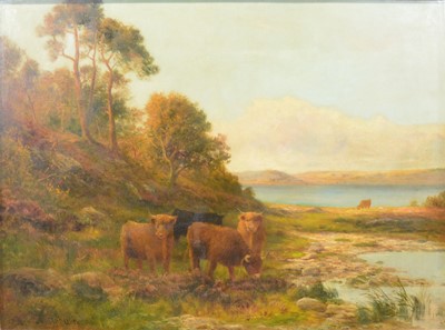 Lot 355 - Daniel Sherrin, Landscape with highland cattle