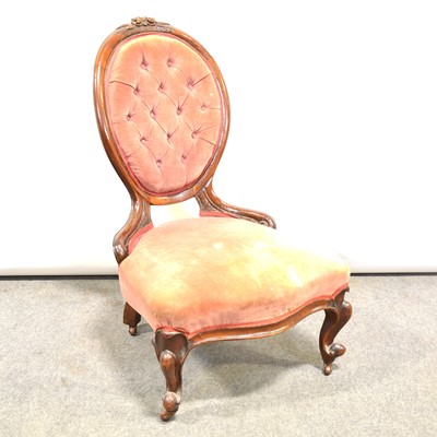 Lot 350 - Victorian walnut nursing chair