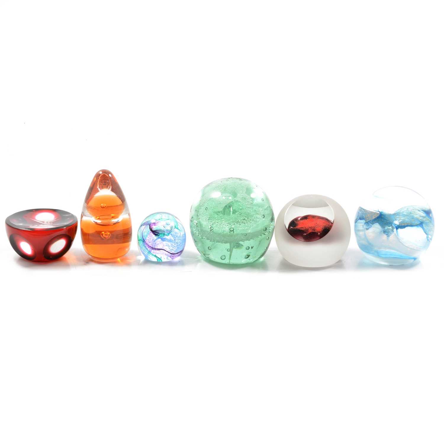 Lot 20 - A collection of  thirteen glass paperweights, Caithness, Selkirk, Wedgwood etc.