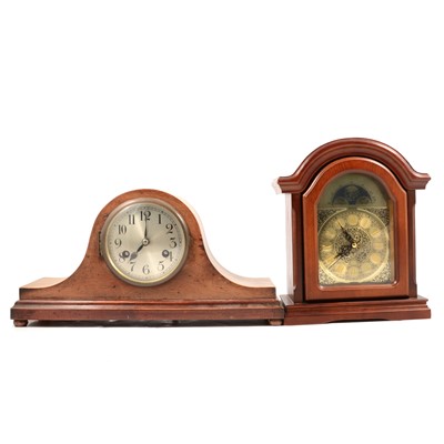 Lot 114 - Edwardian mantel clock, and a modern Bentima mantel clock.