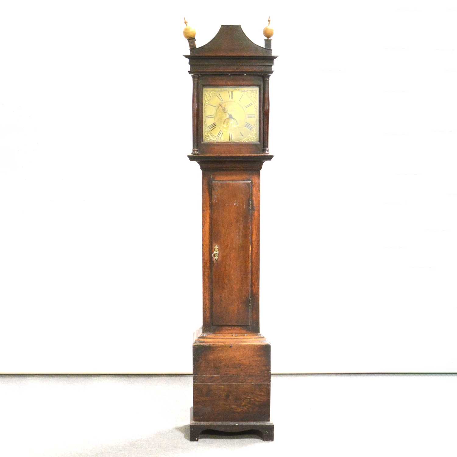 Lot 424 - Oak longcase clock, John Spence, Market Harborough