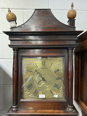 Lot 424 - Oak longcase clock, John Spence, Market Harborough