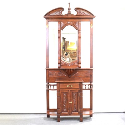 Lot 396 - Reproduction walnut hall stand