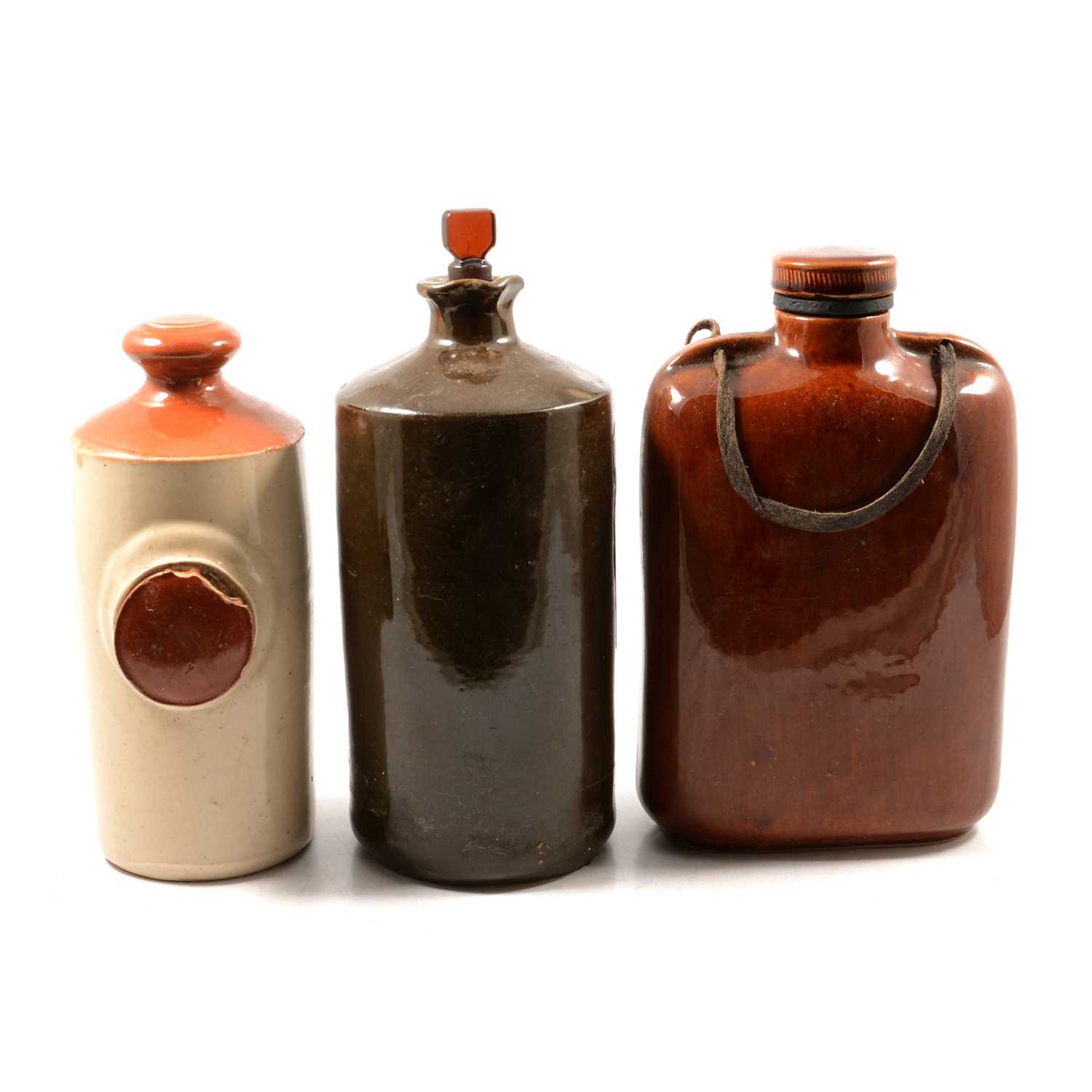 Lot 90 Collection stone hot water bottles, flasks