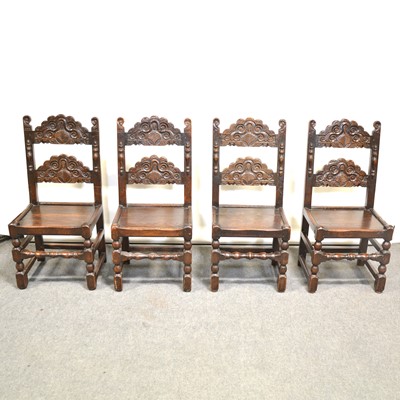 Lot 361 - Set of four Yorkshire type oak chairs