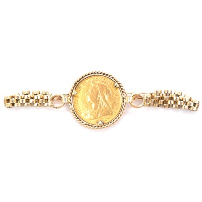 Lot 118 - A Gold Full Sovereign Coin bracelet.